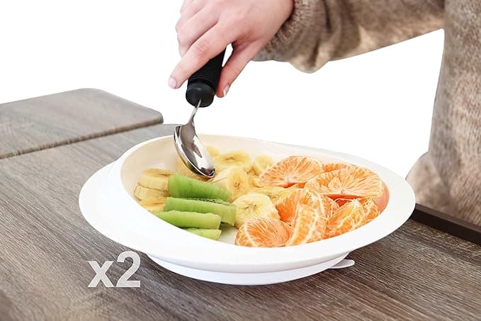 Assiette à rebord avec base ventouse
