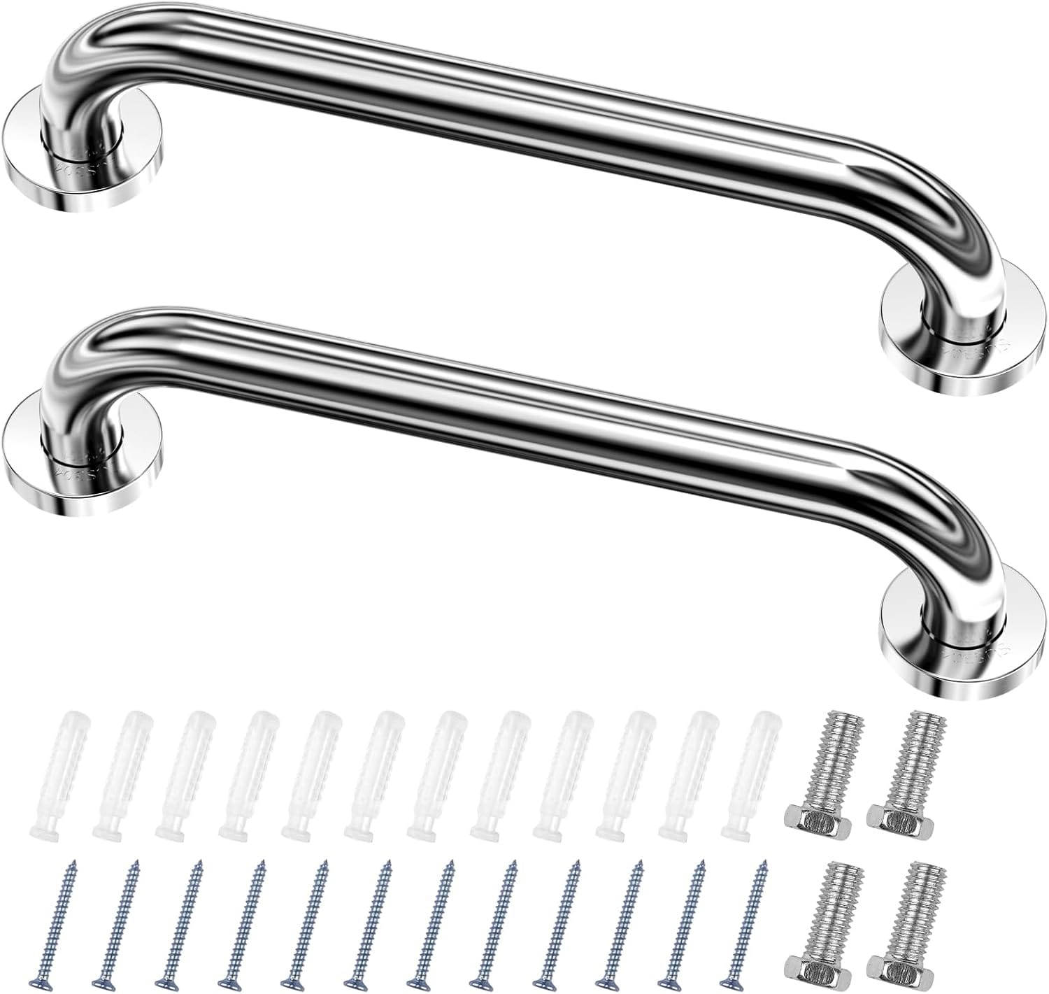 Lot de 2 barres d'appui WC en inox