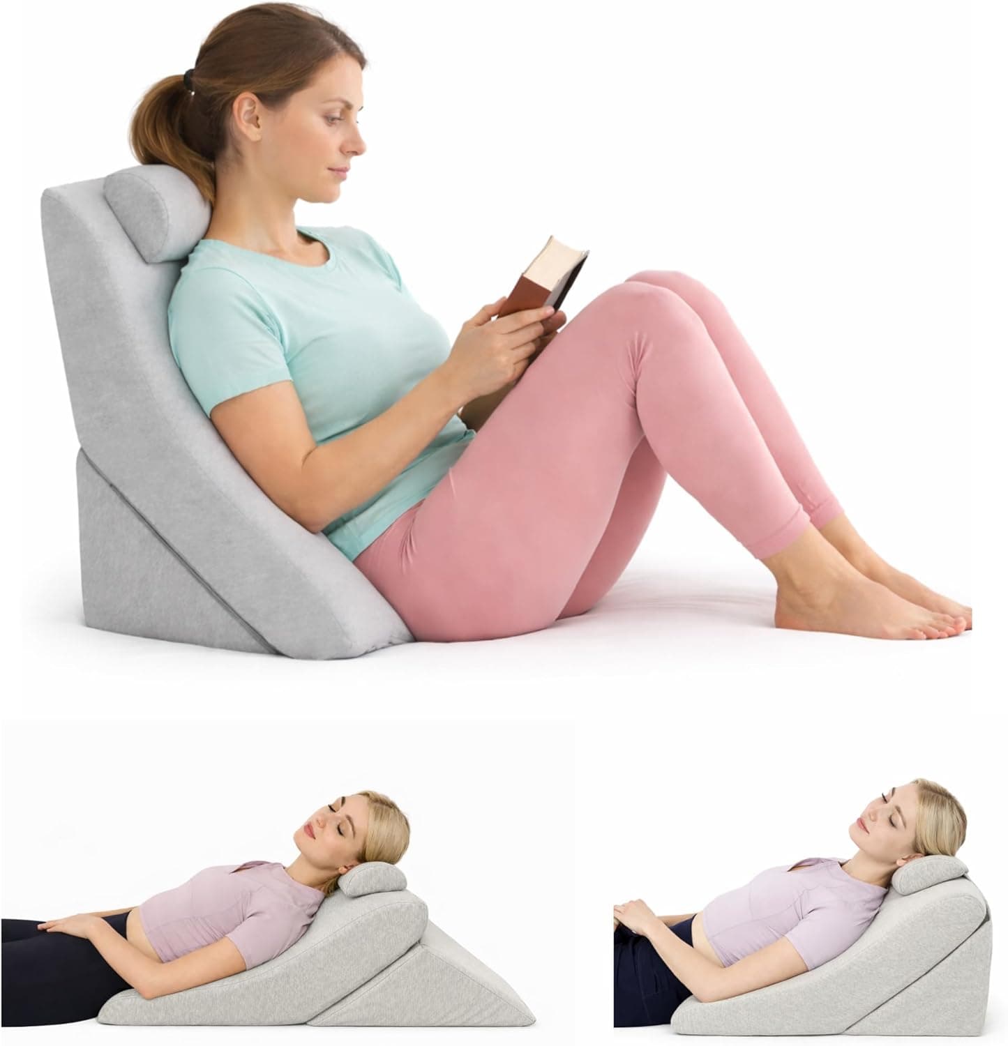 Coussin de lecture dossier avec appui-tête réglable