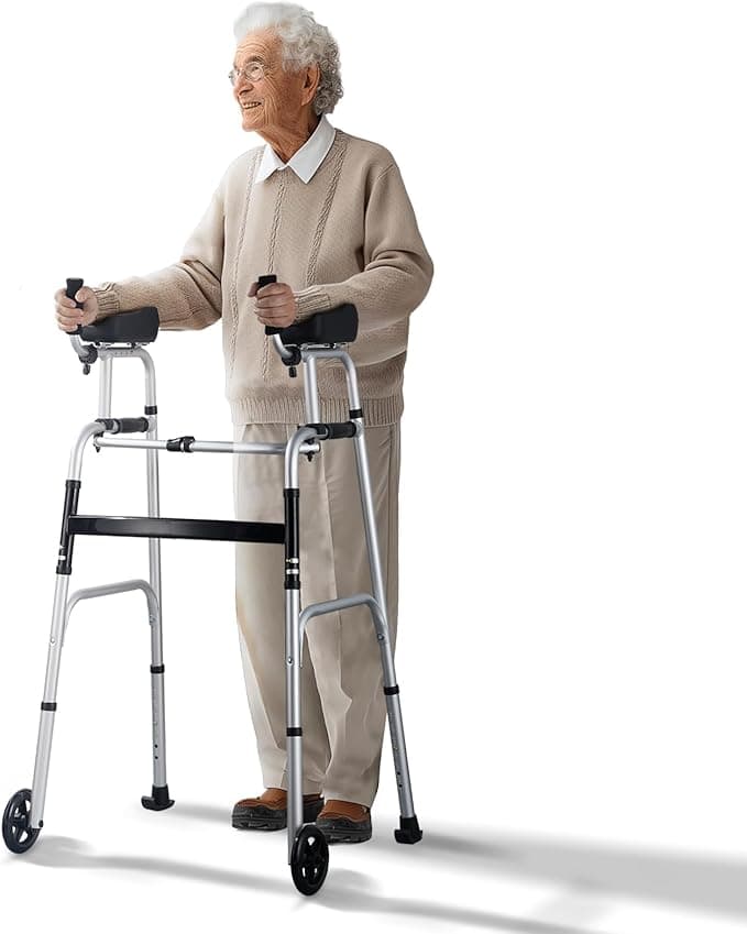 Déambulateur pliable renforcé avec roues avant