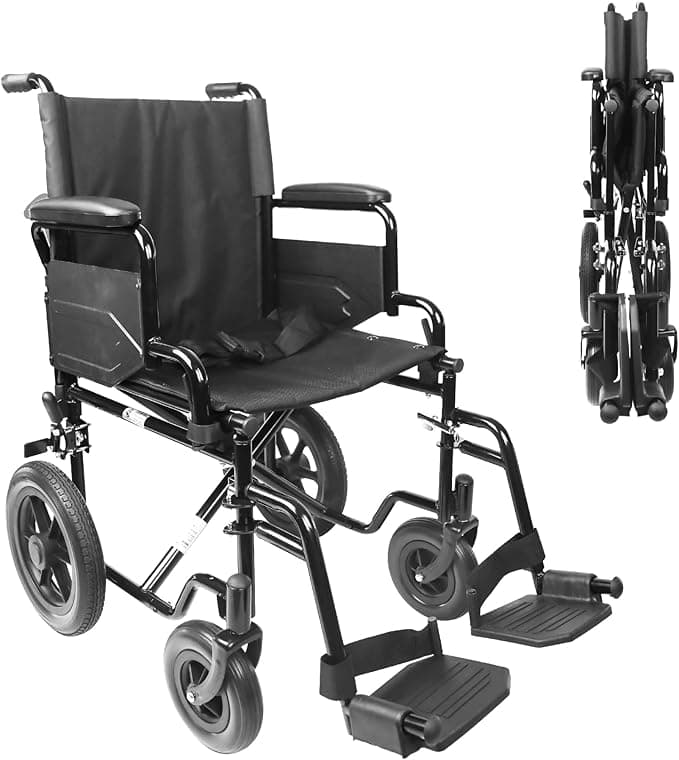 Fauteuil roulant de transport pliant léger