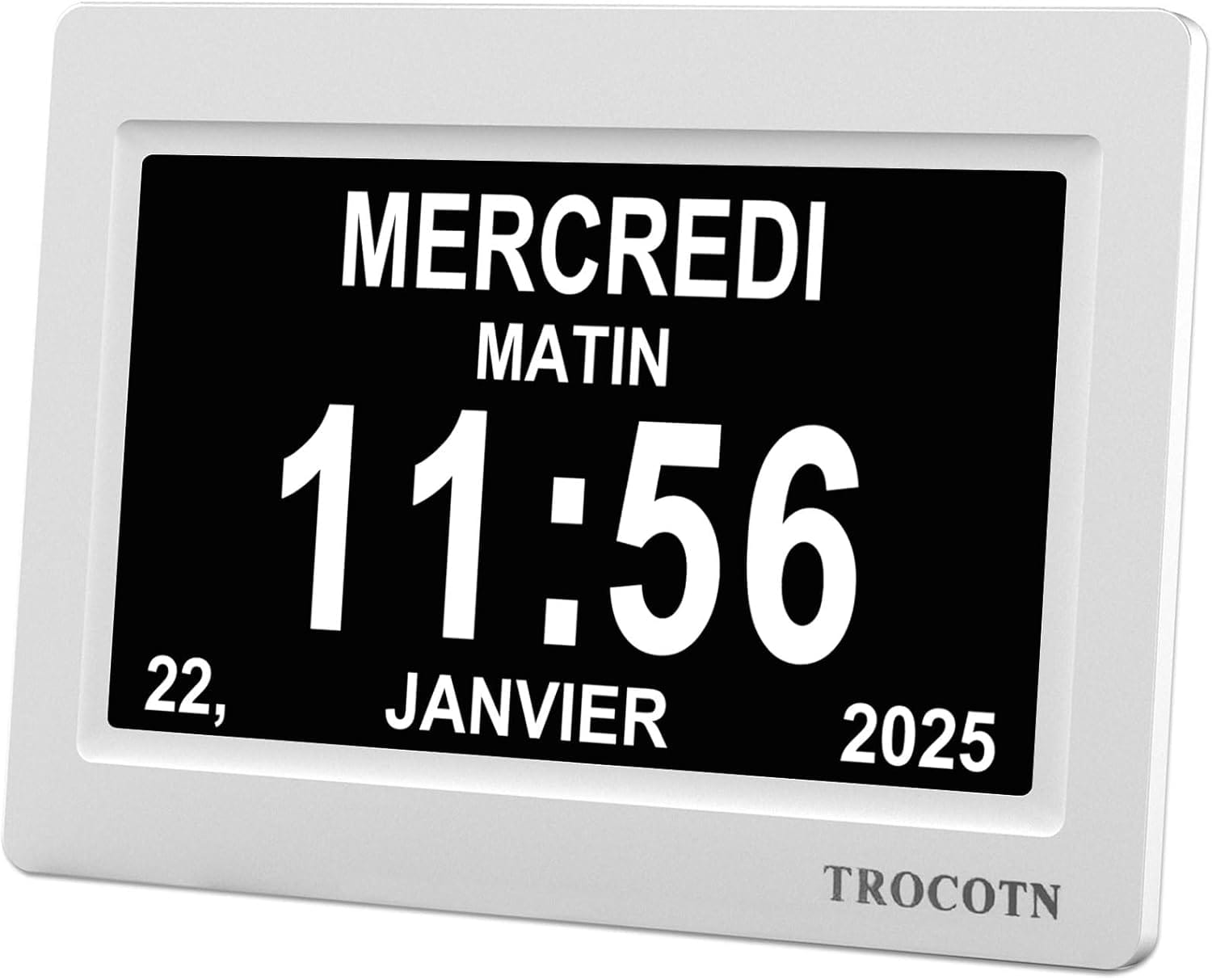 Horloge de jour à grand écran (jour et date)