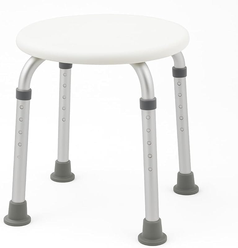 Tabouret de douche à hauteur réglable avec assise perforée