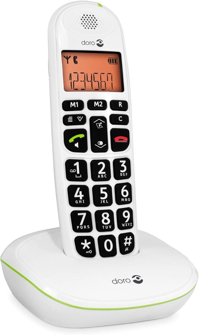Téléphone fixe sans fil à grosses touches